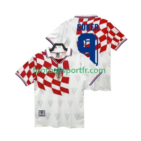 Tenue Croatie BSUKER 9 Retro Domicile 1998 Maillot de Foot